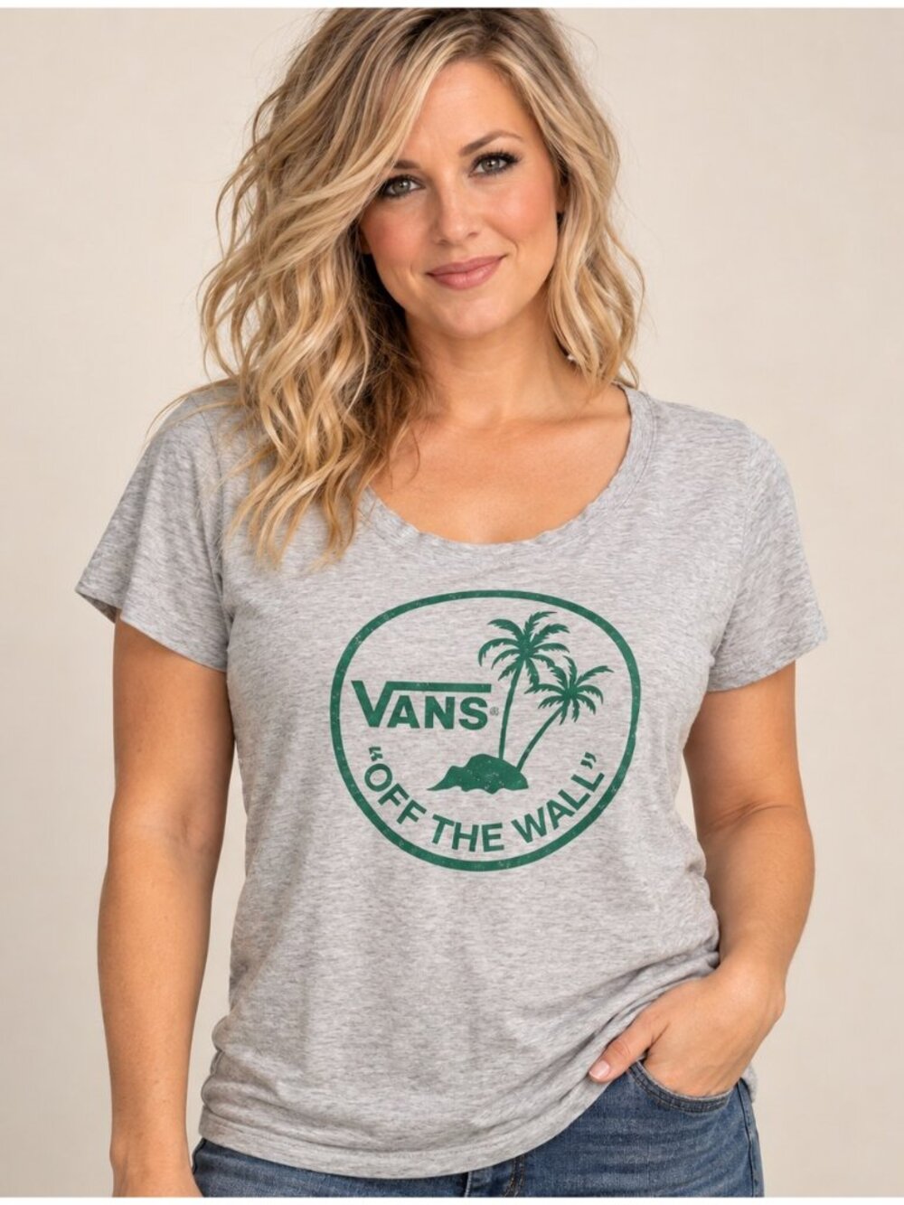 Vans Off The Wall Short Sleeve Shirt Size XL Gray And Green